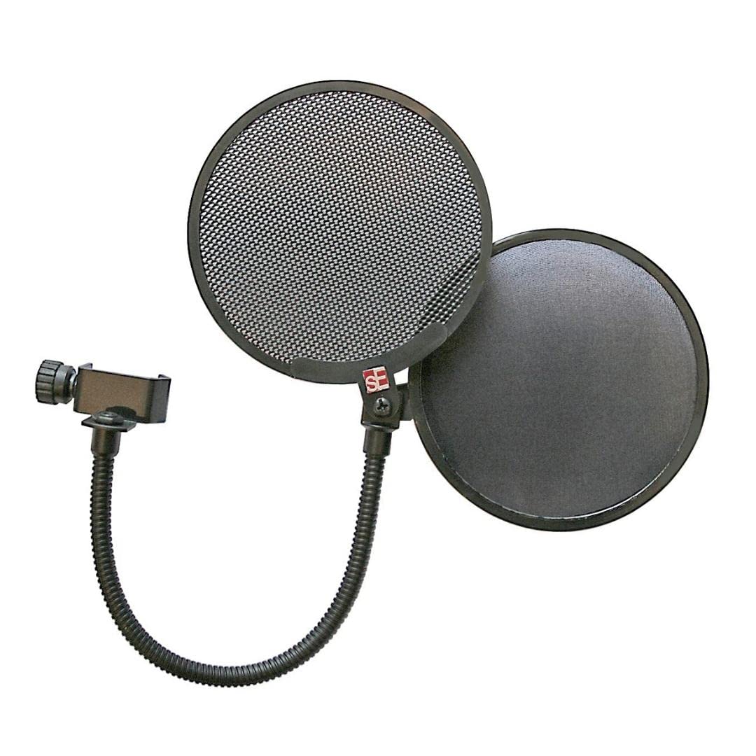 Professional Dual-Layer Metal & Fabric Pop Filter for Microphones - Reduce Plosives & Improve Vocal Clarity - Perfect for Podcasting, Voiceovers & Home Studio Recording
