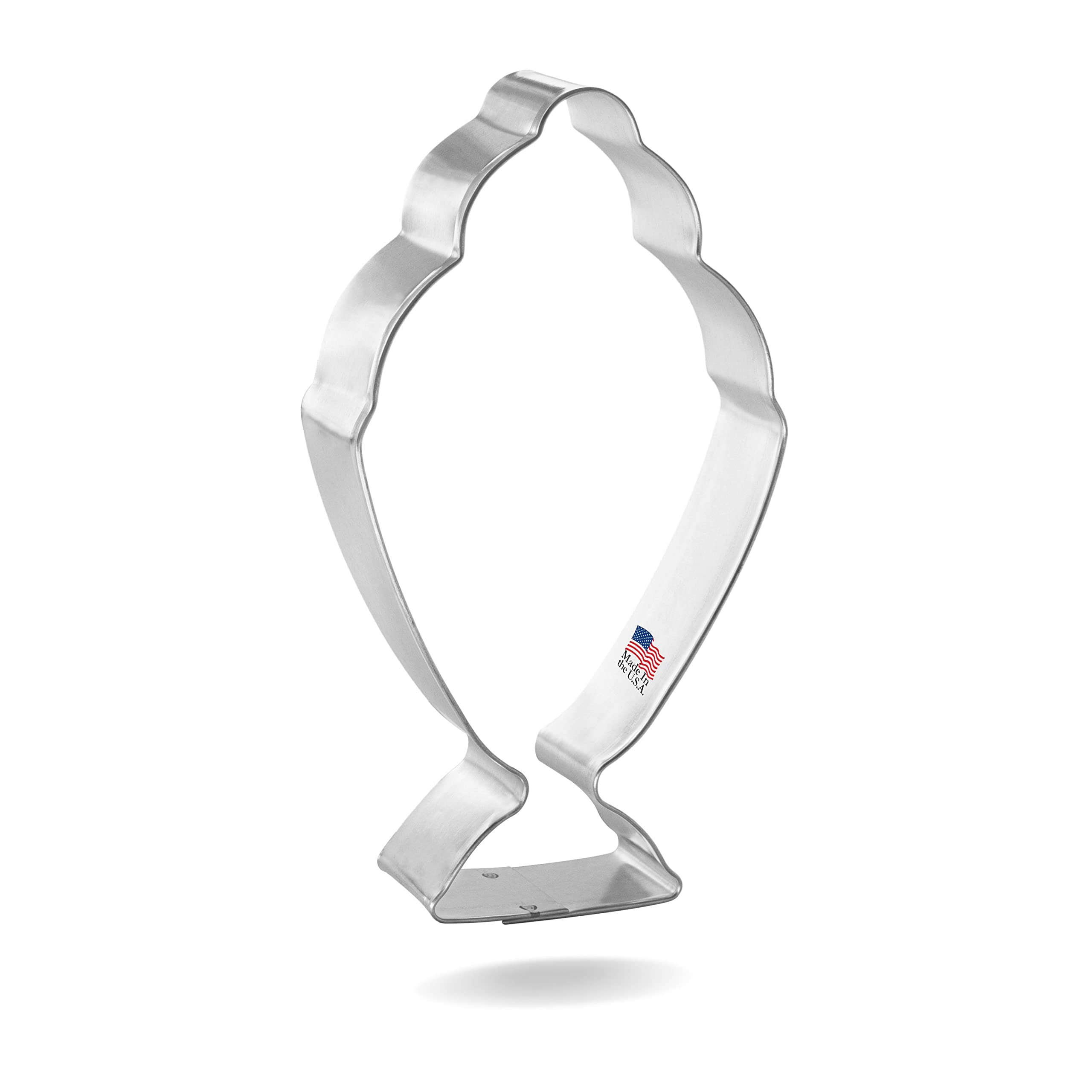 5 Inch Ice Cream Sundae Cookie Cutter - Premium Tin Plated Steel Cookie Mold | Made in USA by Foose | Perfect for Baking, Party Treats & DIY Dessert Decorations