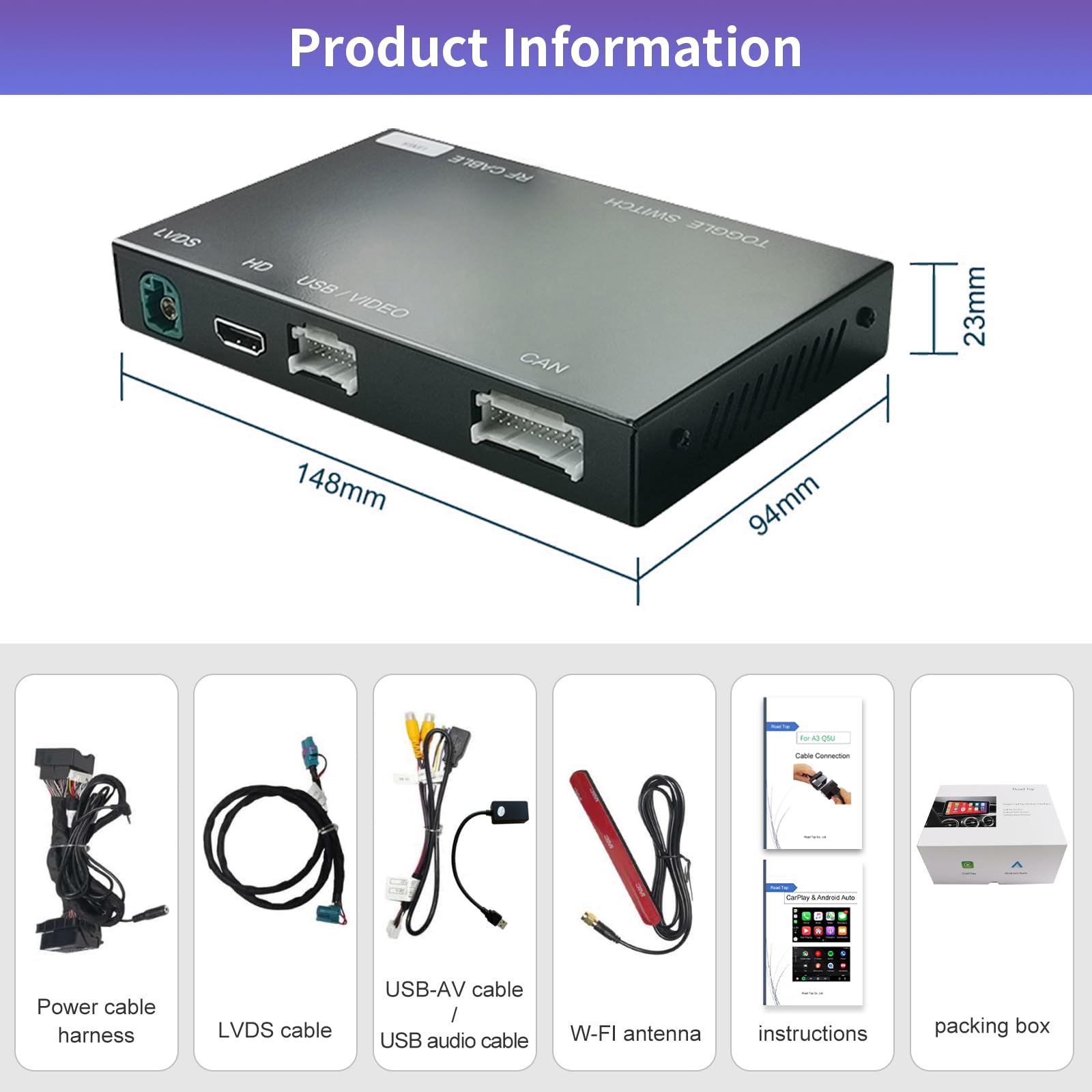 Wireless CarPlay & Android Auto Adapter for Mercedes Benz B/C/E/G/S/V/GLC/CLA/GLA/GLE/GLS Class 2015-2018 with NTG5.0 - CarPlay Retrofit Kit, MirrorLink & Backup Camera Support - Perfect for Hands-Free Navigation & Entertainment While Driving