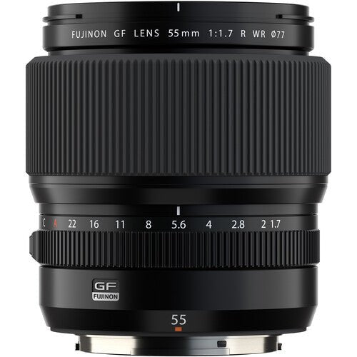 Fujifilm FUJINON GF 55mm F1.7 R WR Lens - Premium Medium Format Prime Lens for GFX Cameras | Perfect for Portrait, Street & Low Light Photography | Weather-Resistant Design