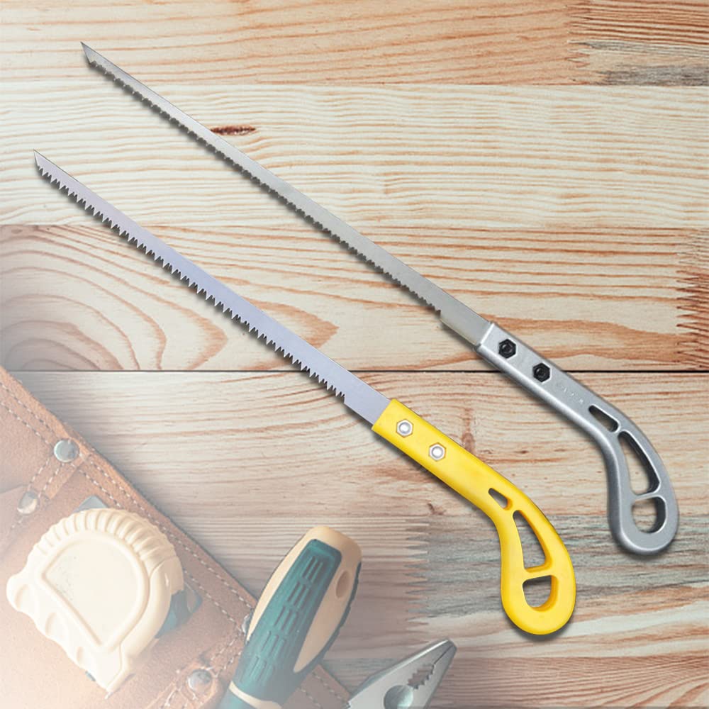 2024 New Outdoor Portable Hand Saw - Mini Wall Panel Rugged Woodworking Small Saw with Bamboo Fine Teeth, Grey-Yellow Handle - Perfect for Camping, Gardening, Pruning & DIY Wood Projects