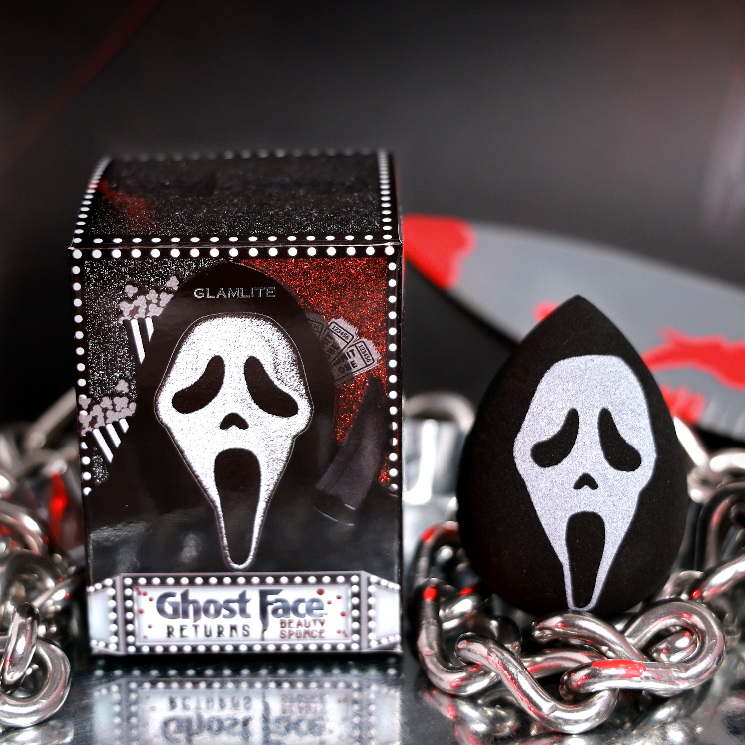 Ghost Face™ x Glamlite Full Collection - Horror Movie Makeup Kit for Halloween, Cosplay & Themed Parties