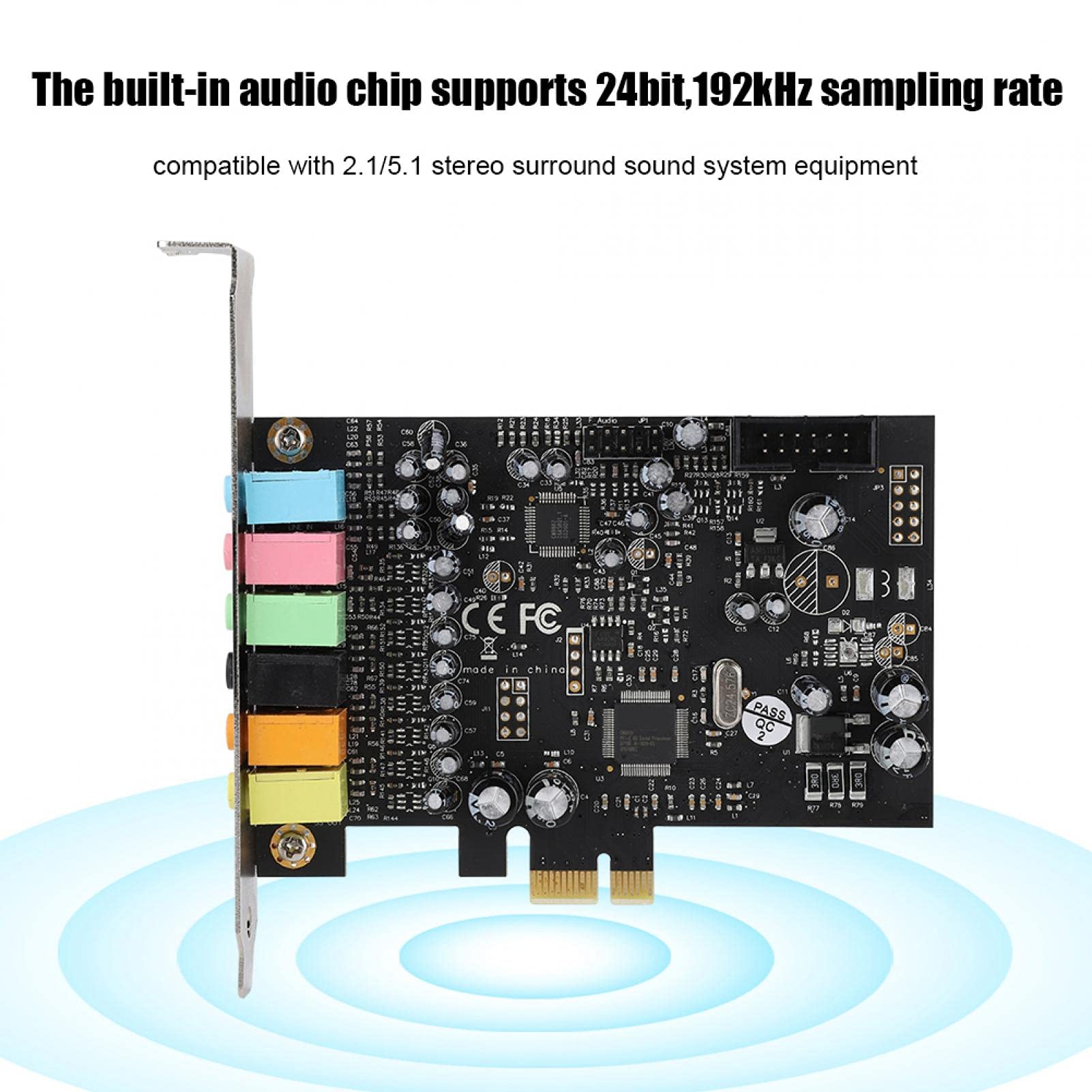High Performance PCI-E 7.1 HiFi Sound Card for PC Desktop - Premium Audio Upgrade for Gaming, Music Production & Home Theater Systems