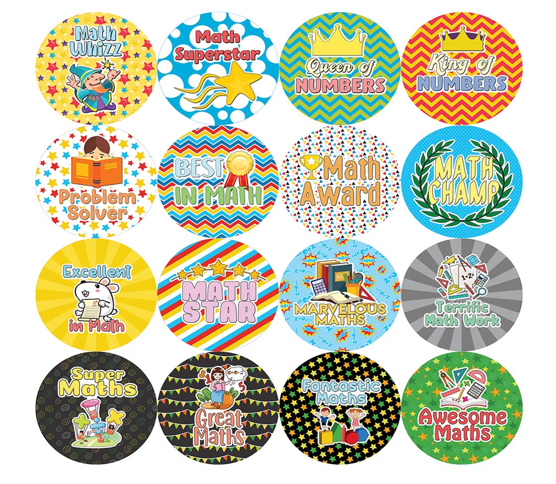 Premium Math Award Stickers (5-Sheet Pack) - High Quality Motivational Stickers for Students, Teachers & Math Enthusiasts - Perfect for Classroom Rewards, Stocking Stuffers & Corporate Giveaways