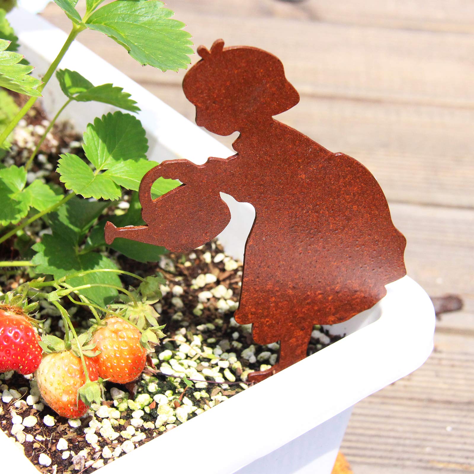 Powder Coated Garden Stakes - Decorative Hair Girl Statue for Outdoor Yard & Garden Decor - Perfect for Flower Beds, Patios, and Lawn Ornaments