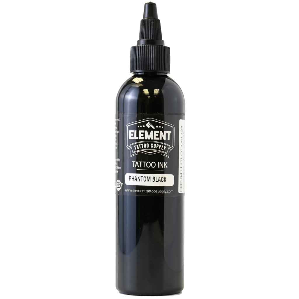 PHANTOM Black Professional Tattoo Ink - 2X Concentrated High Pigment Tattoo Ink for Artists - Perfect for Black & Grey Tattoos, Cover Ups & Fine Line Work