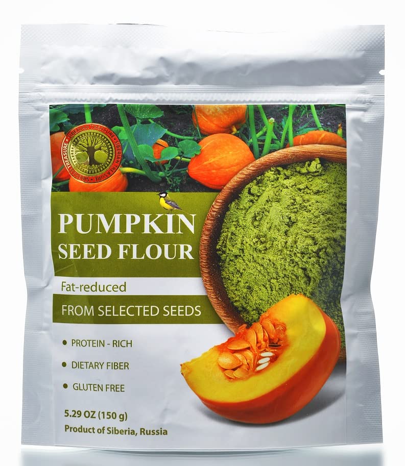 Organic Siberian Pumpkin Seed Flour - 5.29oz (150g) | 100% Natural, Non-GMO, Gluten-Free, Keto & Paleo Friendly | Perfect for Baking, Smoothies & Healthy Recipes
