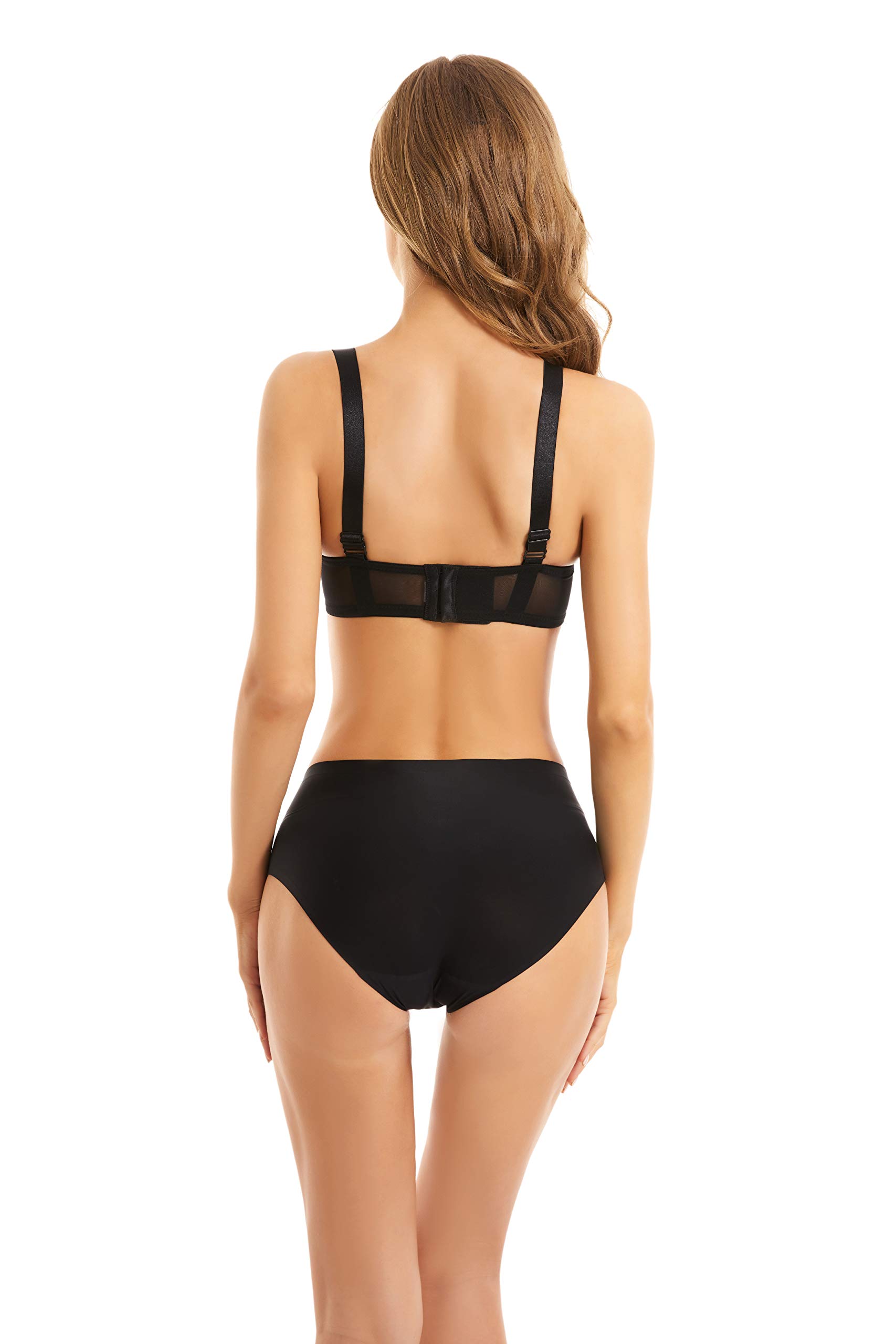 Sexy Mesh See-Through Lingerie Bra for Women - Black & Beige Underwear with Steel Ring | Perfect for Valentine's Day, Boudoir Photography & Sensual Nights