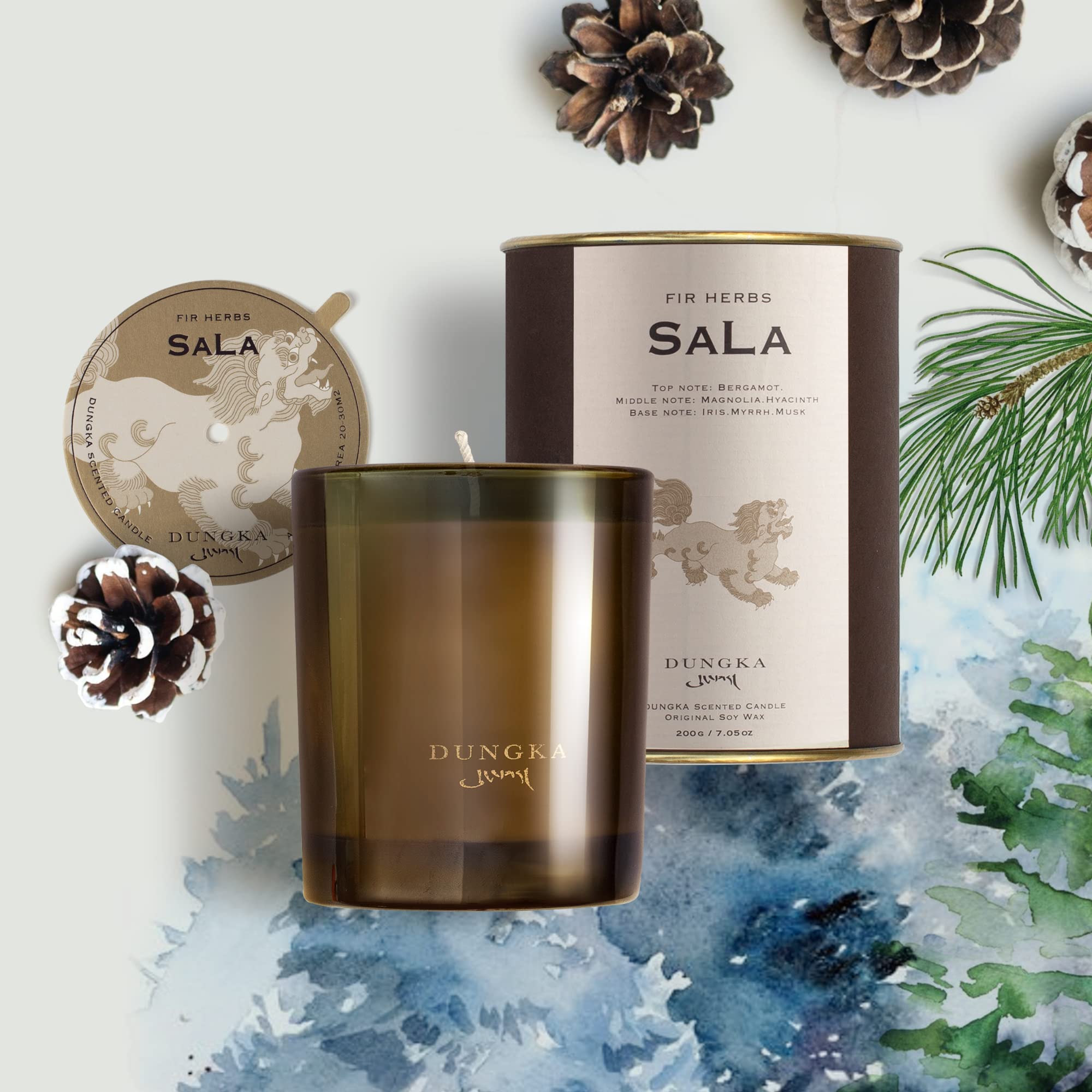 Natural Soy Wax Candles - Sandalwood & Cedar Scent for Home, Stress Relief & Meditation | Aromatherapy, Fall & Christmas Gifts for Women | Perfect for Relaxation, Yoga & Cozy Evenings (Sala)