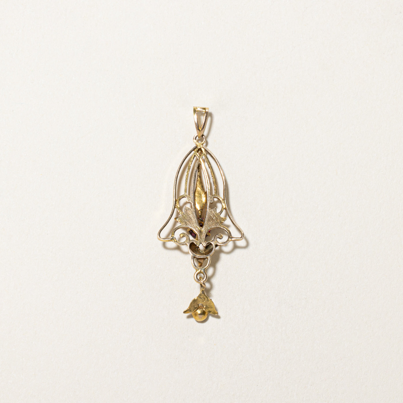 Antique Glass & Pearl Vintage Pendant Necklace - 0.25ctw Diamond Accent - Elegant Jewelry for Weddings, Parties & Special Occasions