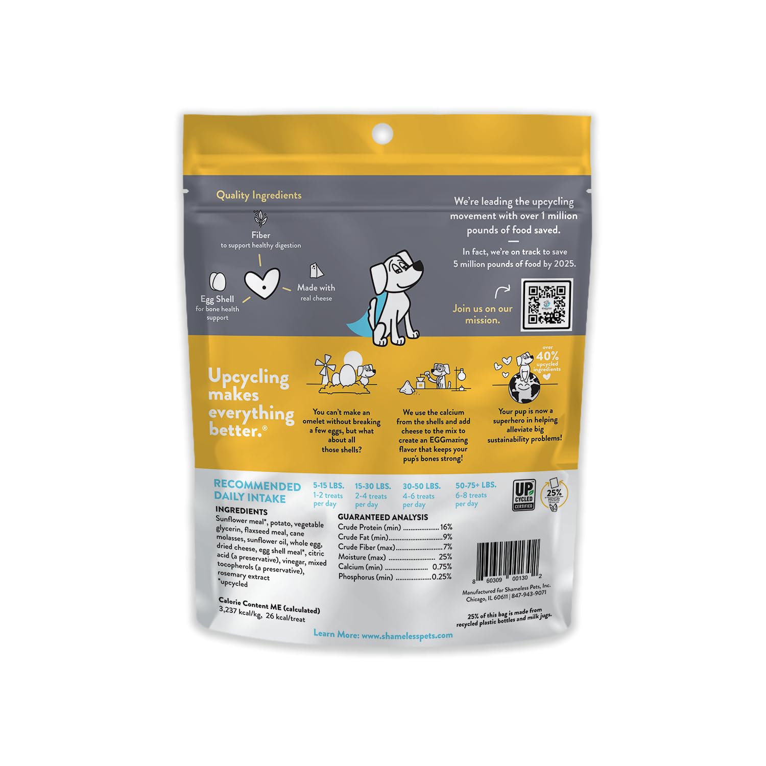 Shameless Pets Break An Egg Soft-Baked Dog Treats, 6 oz – Grain-Free, Healthy Snacks for Small & Large Dogs – Perfect for Training Rewards & Anytime Treats