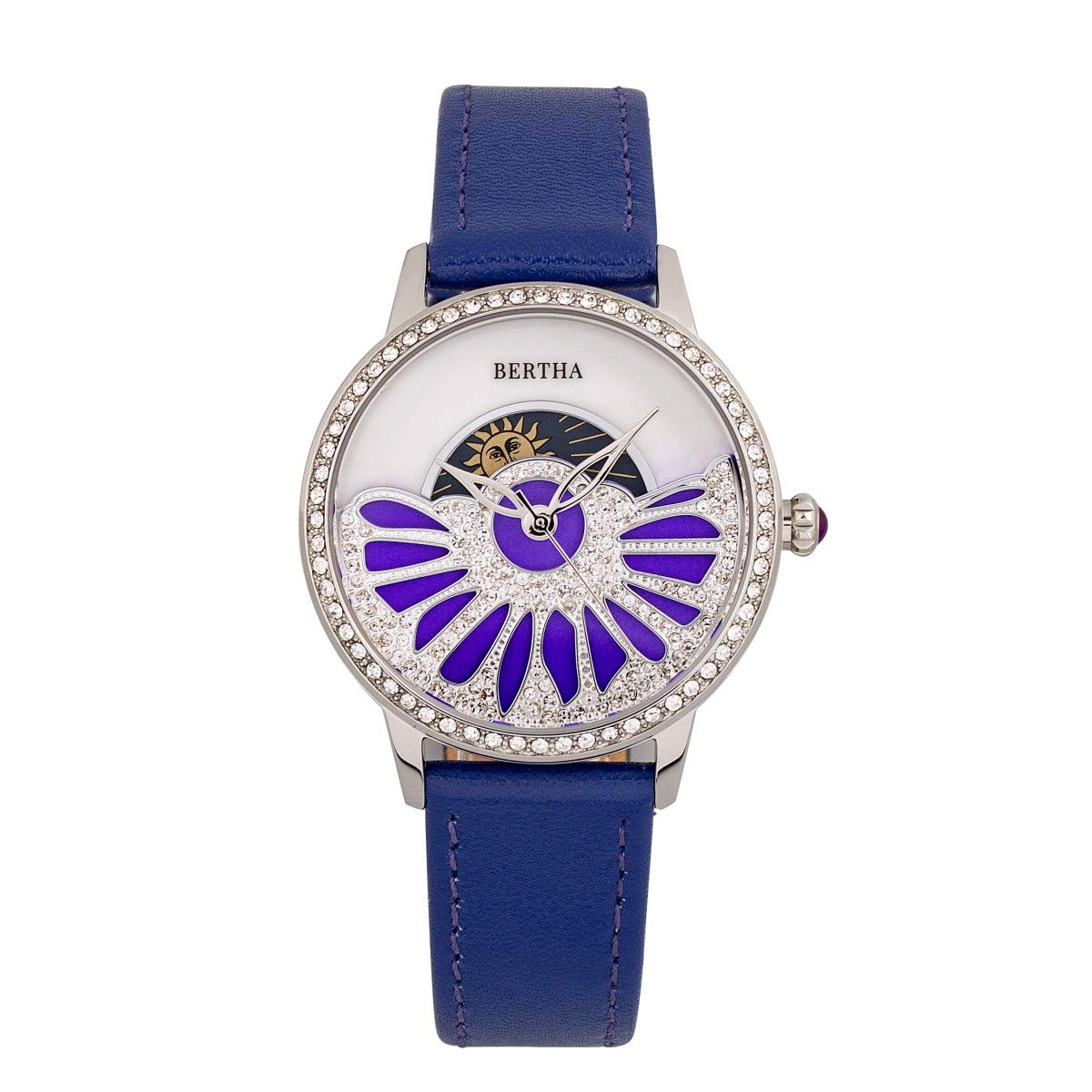 Bertha Adaline Quartz Genuine Leather Women's Watch with Mother of Pearl Dial - BTHBR8200 | Elegant Timepiece for Office, Date Night & Special Occasions