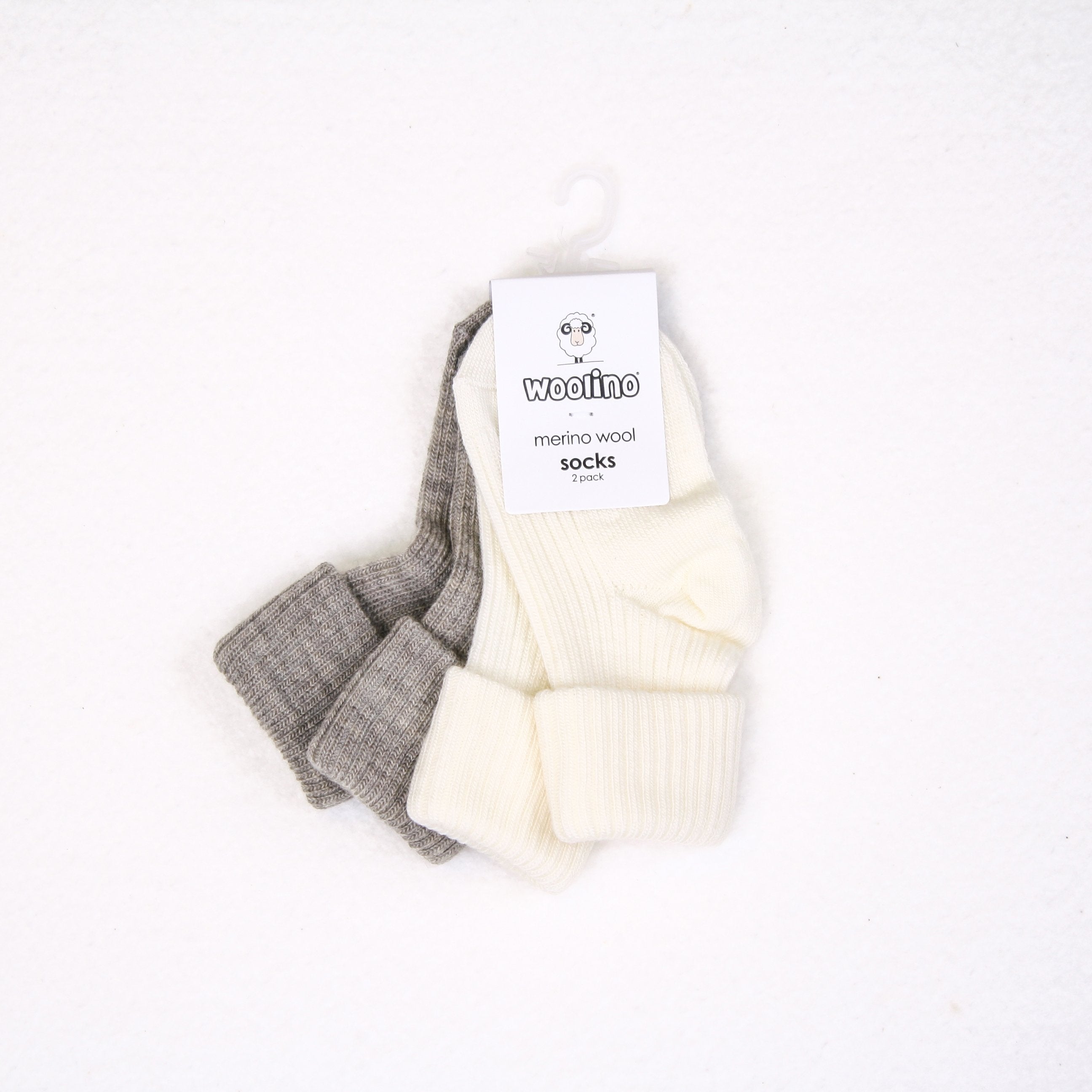 Soft Wool Socks for Babies & Toddlers - Warm Gray & White Winter Socks for Infants - Cozy Footwear for Cold Weather & Indoor Play