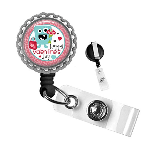Monster Valentine's Day Retractable Badge Holder for Work & Events