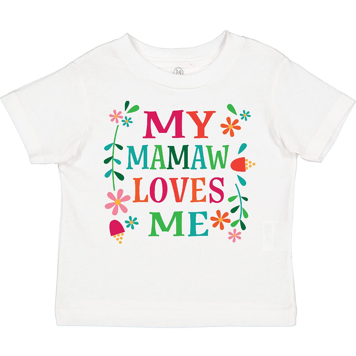 Inktastic 'Mamaw Loves Me' Toddler Girls T-Shirt - Cute Cotton Top for Granddaughter Gifts & Family Outfits