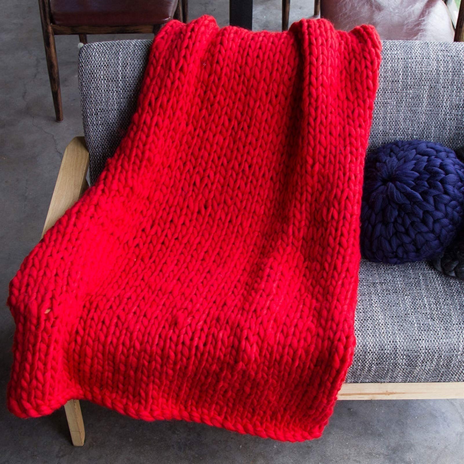 Premium Chunky Knit Throw Blanket - Extra Large 180x200cm (71x79
