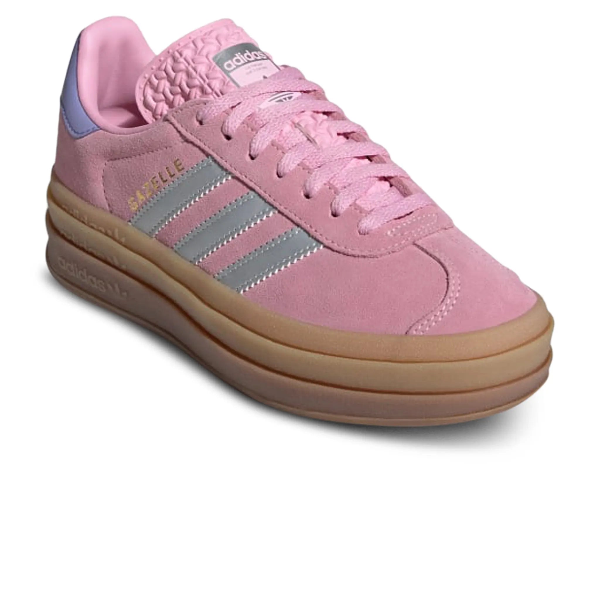 Adidas Gazelle Bold Kids Sneakers - True Pink, Gum & Silver Purple | Stylish & Comfortable for School, Play & Everyday Wear