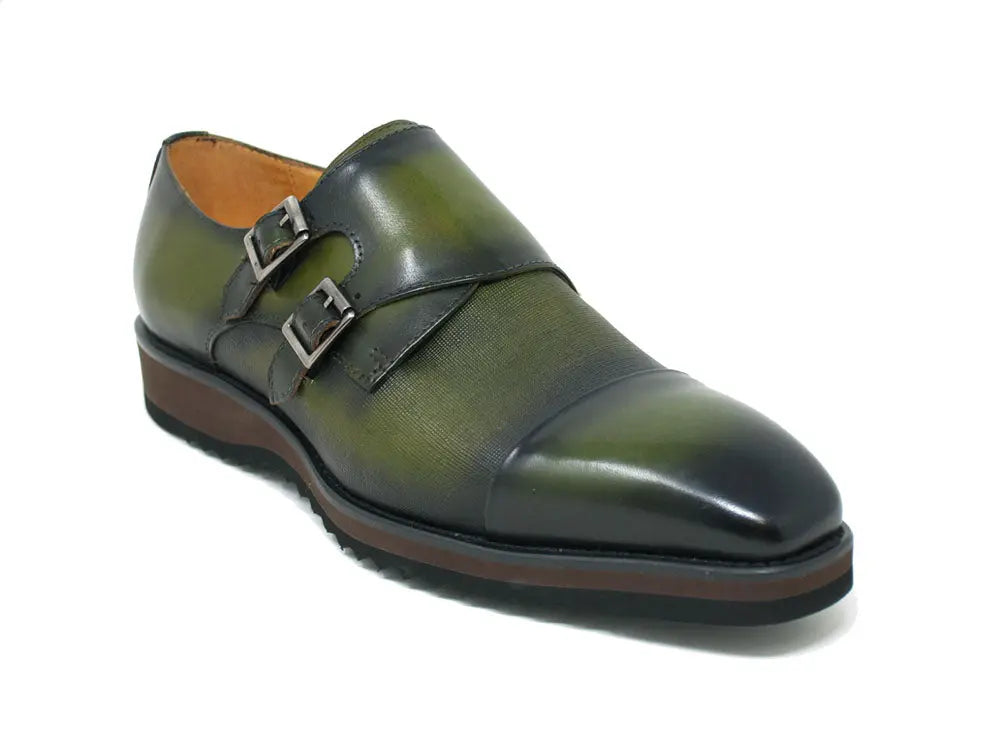 Premium Double Monk Strap Burnished Leather Loafers for Men - Classic Dress Shoes for Business, Office & Formal Occasions - Comfortable Slip-On Style for Weddings & Professional Events