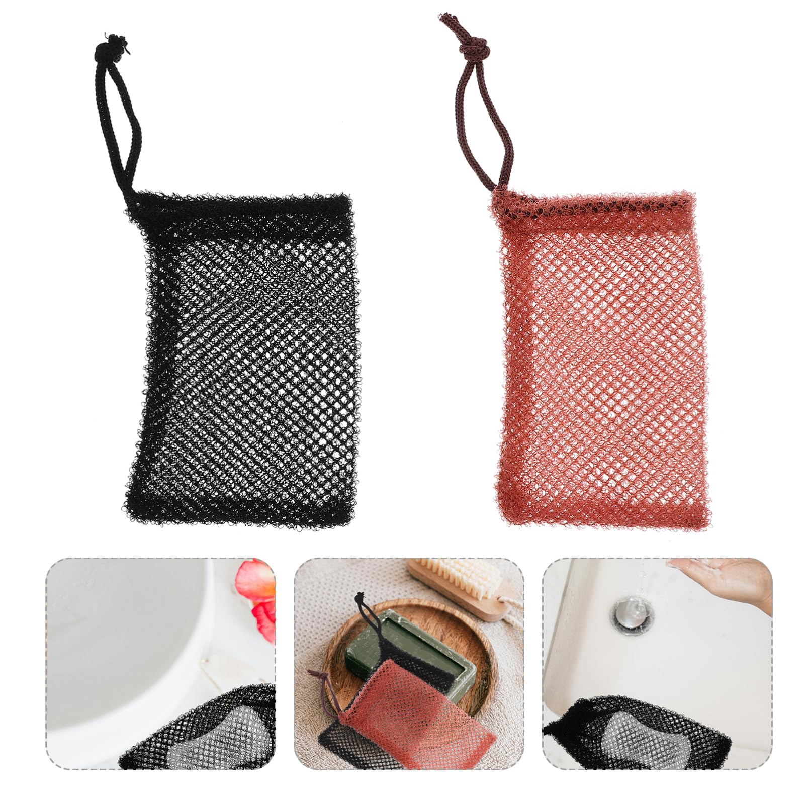 2-Pack Mesh Soap Bags for Travel - Portable Soap Storage Pouch with Exfoliating Net, Ideal for Camping, Gym & Daily Use