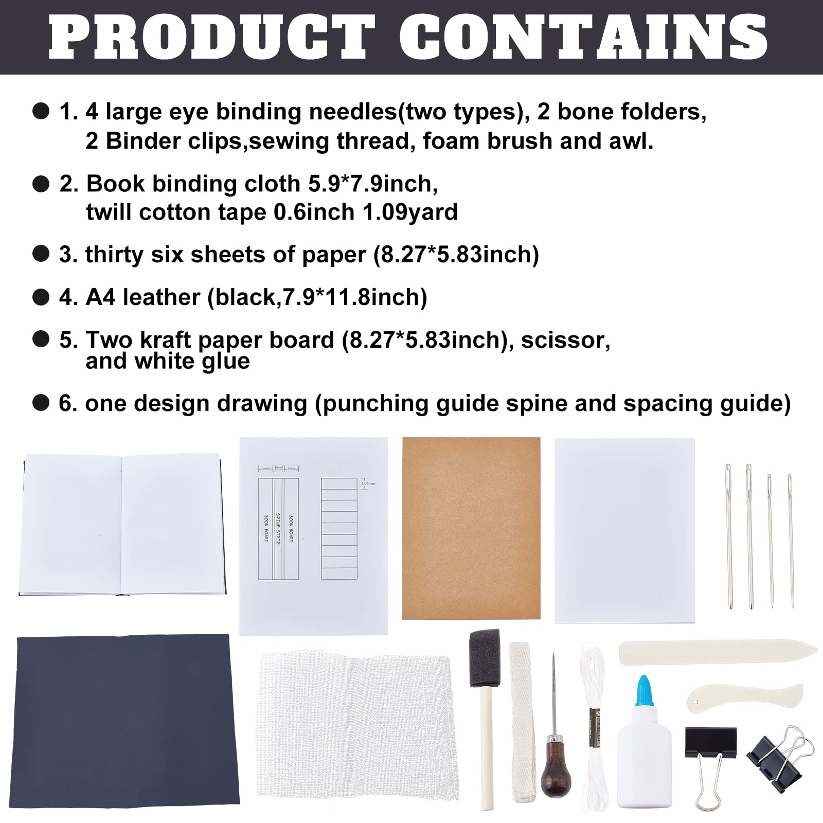 WEBEEDY DIY Bookbinding Kit - Complete Set with Tools & Supplies for Notebook Making, Craft Projects, and Book Repair | Perfect Gift for Artists, Writers & Book Lovers (Birthday, Christmas, Crafting)