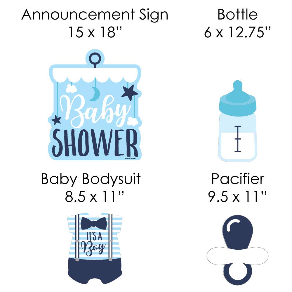 Big Dot of Happiness It's a Boy Yard Sign - Outdoor Lawn Decorations for Baby Shower - Blue Set of 8 - Perfect for Gender Reveal Party, Backyard Celebration, and Nursery Decor