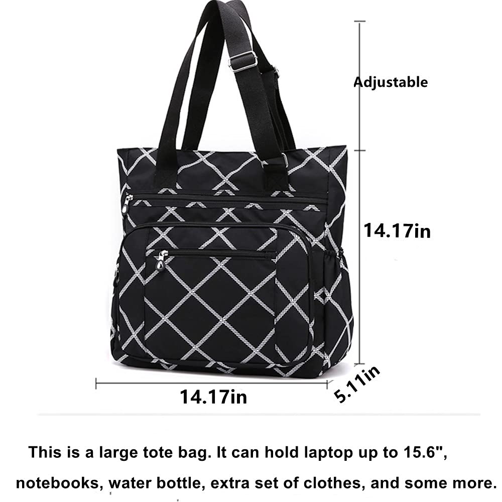 Stylish Multi-Pocket Nylon Tote Bag for Women - Large Capacity Shoulder Purse with Multiple Compartments - Perfect for Travel, Work, and Everyday Use