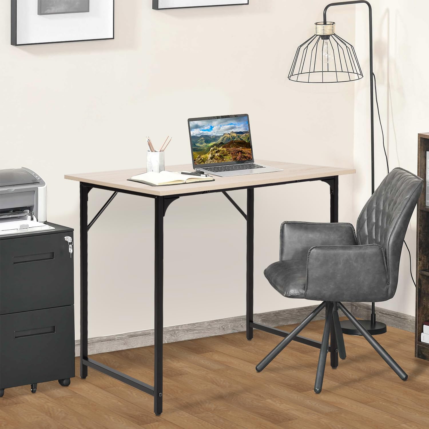 Best 32 Inch Computer Desk for Home Office - Modern Simple Design Study Writing Desk with Natural Finish - Perfect for Small Spaces, Remote Work & Online Classes