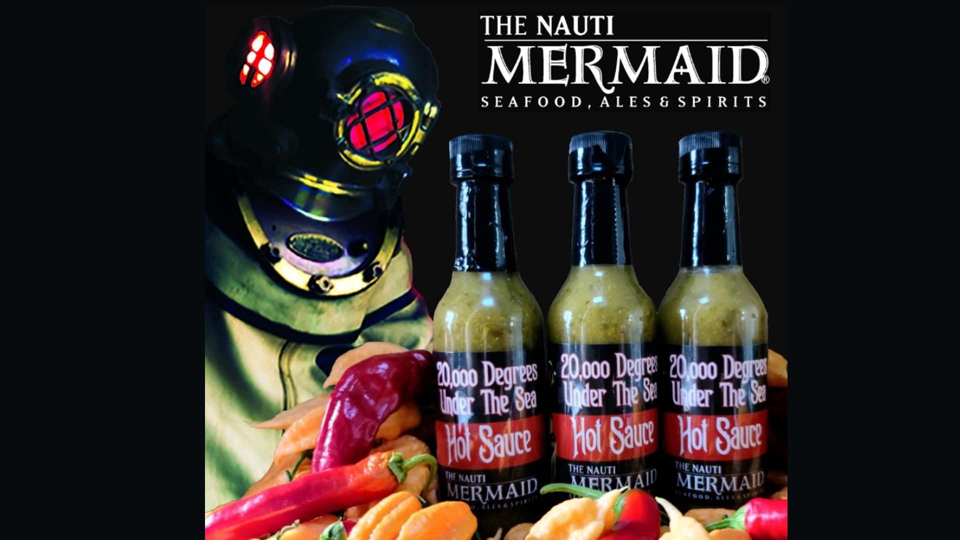 Nauti Mermaid 20,000 Degrees Under The Sea Hot Sauce - Extra Spicy Ghost Pepper Sauce for Tacos, Wings & Seafood - Perfect for BBQ Parties & Hot Sauce Lovers