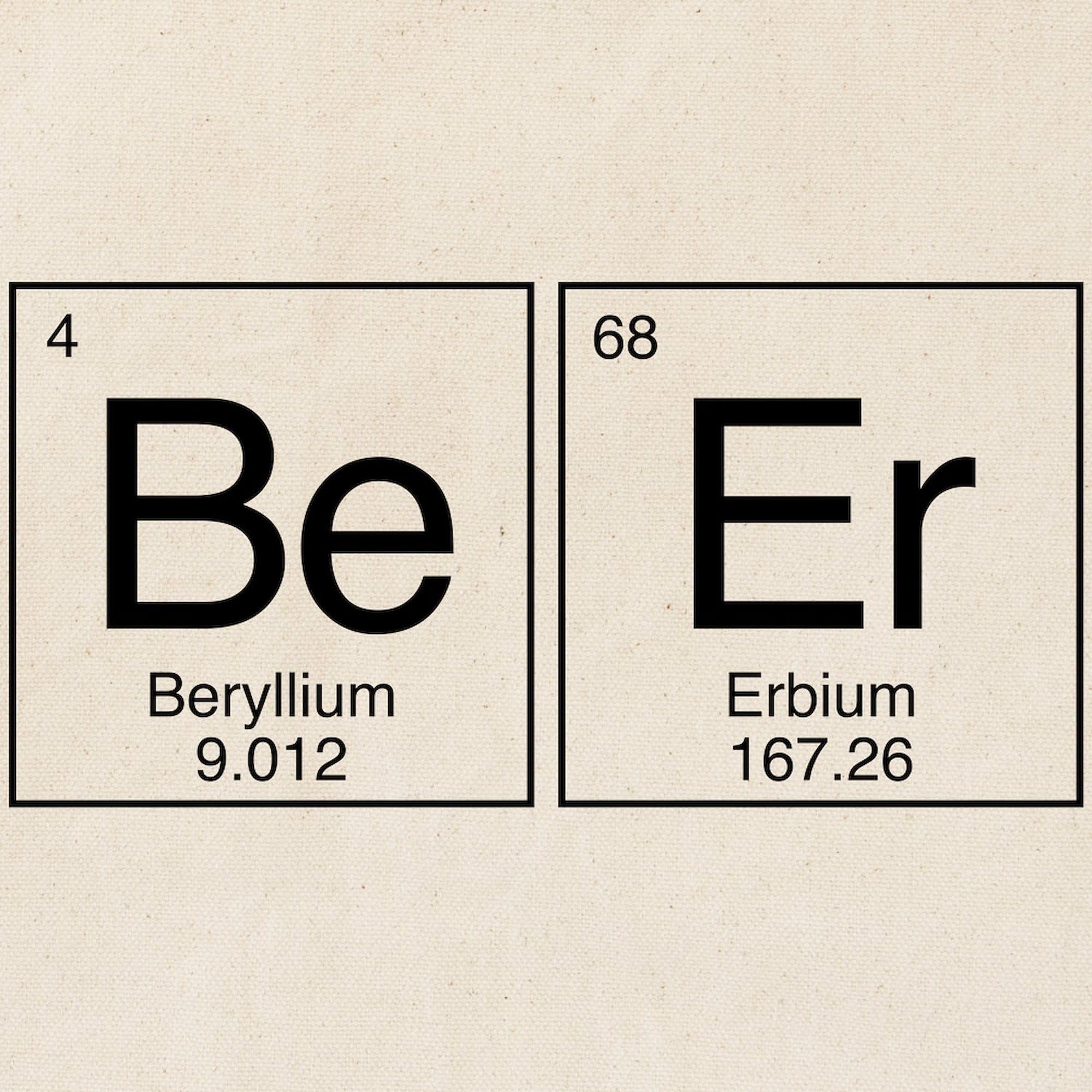 Beer Periodic Table Tote Bag - Natural Canvas Reusable Grocery Shopping Bag - Perfect for Beer Lovers, Science Enthusiasts & Eco-Friendly Shoppers - Great for Groceries, Beach Trips & College Campus Use