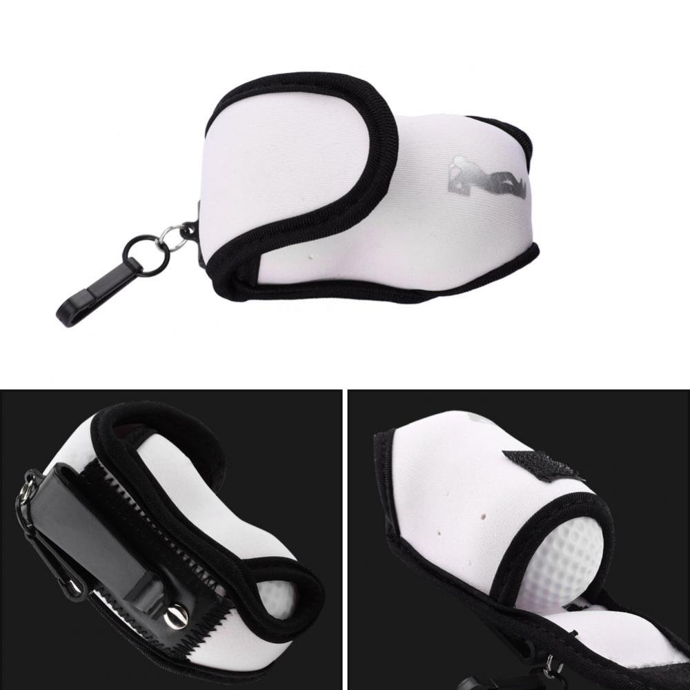 Golf Ball Bag Clip Pouch - White Ball Carrier Bag for Golf Accessories | Perfect for Golfers, Caddies & Driving Range Practice
