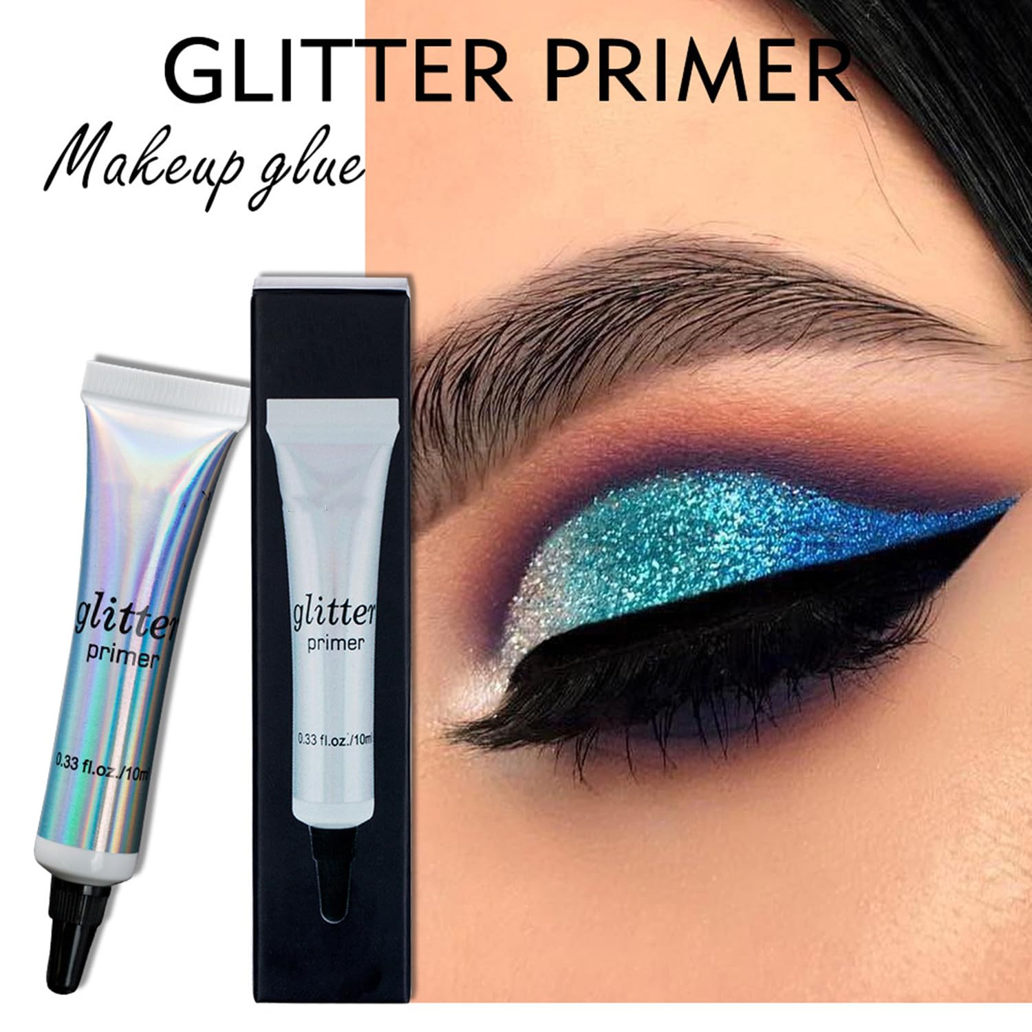 MAEPEOR Waterproof & Smudgeproof Cosmetic Glitter Glue Primer - Long Lasting Makeup Base for Eyes, Face, Lips & Body - Perfect for Glitter, Rhinestones & Body Jewels - Ideal for Parties, Halloween & Festival Makeup