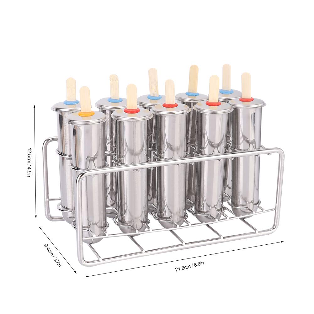 Premium Stainless Steel Ice Cream & Popsicle Molds Set - DIY Homemade Ice Cream Maker Tools for Kids & Adults - Perfect for Summer Parties, Dessert Making, and Family Fun Activities