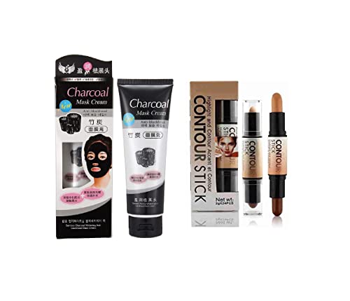 Best Charcoal Blackhead Mask Cream for Deep Cleansing Dirt & Oil - Contour Stick for Perfect Skin | Acne Treatment & Pore Minimizer for Daily Skincare Routine