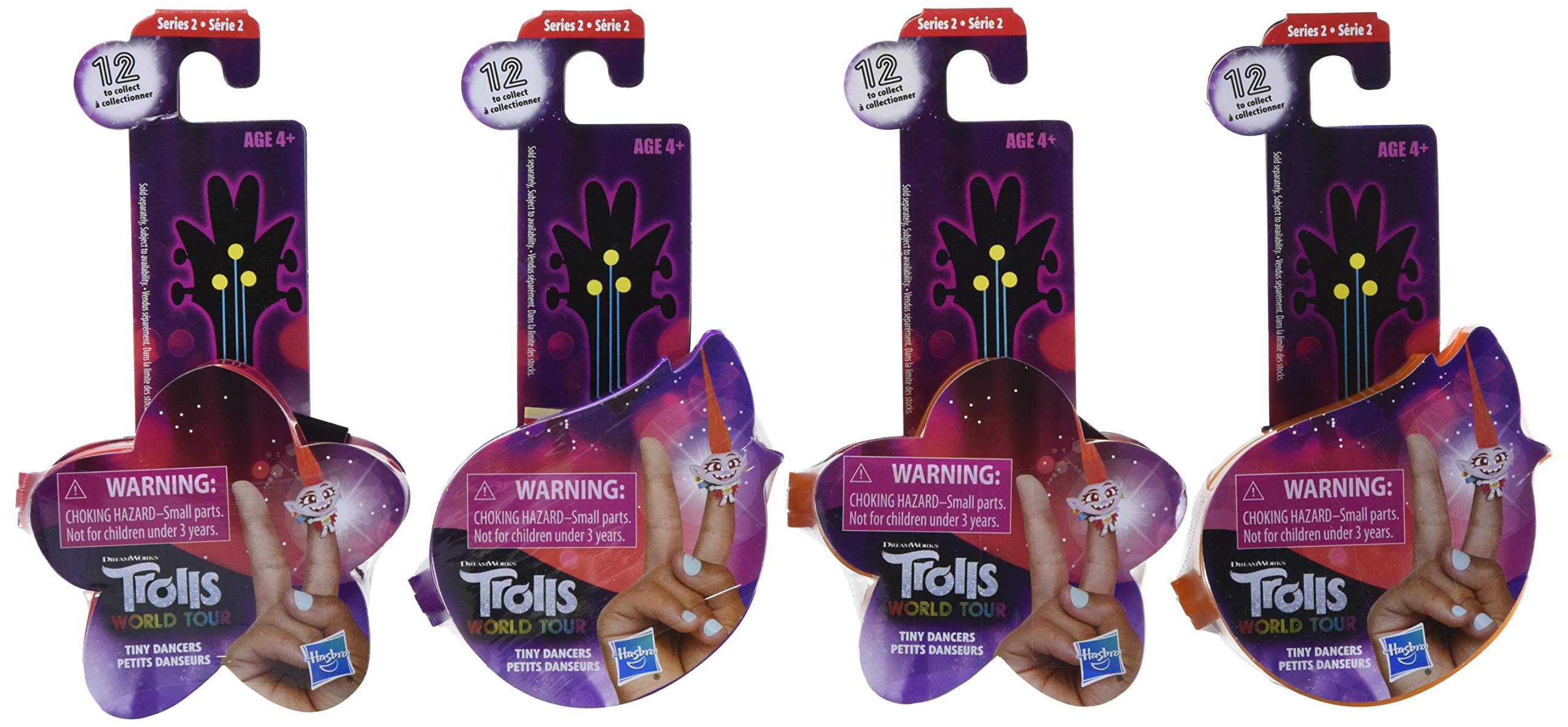 Trolls Tiny Dangers 4-Pack Blind Bags Mystery Toys - Perfect for Birthday Gifts, Party Favors & Collectibles