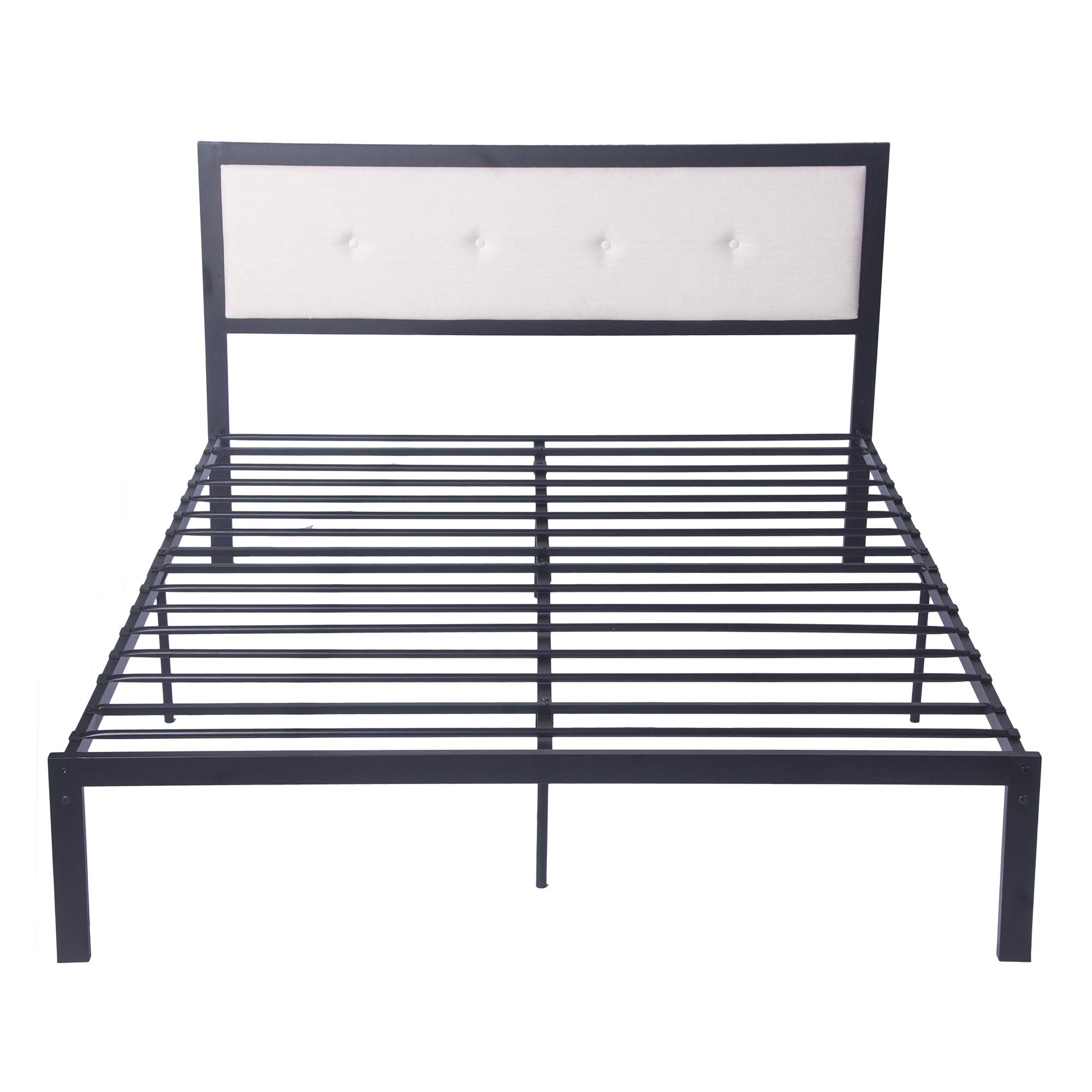 Luckyermore Full Size Bed Frame with Headboard - Heavy Duty Metal Platform, 12