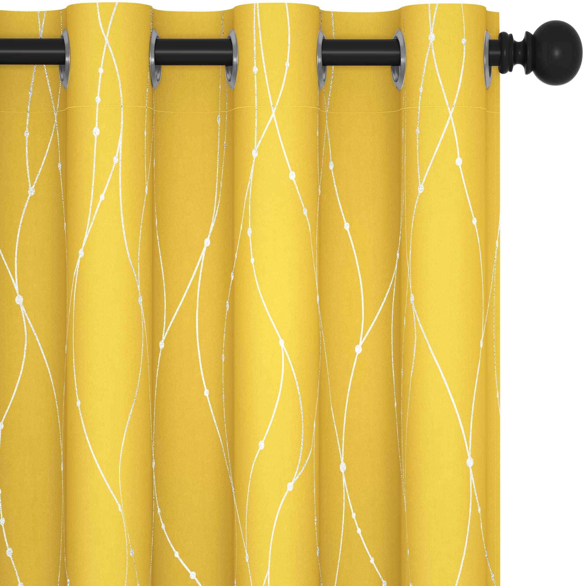 Deconovo Blackout Yellow Curtains 84