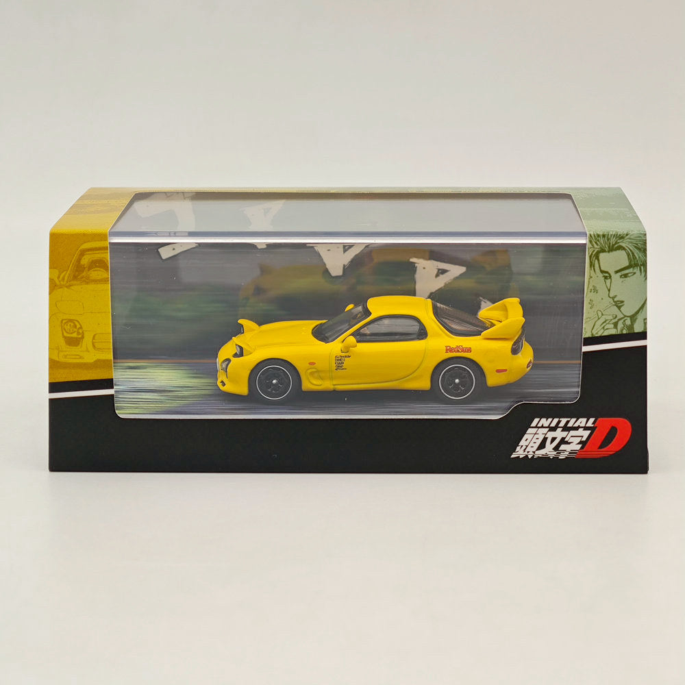 1/64 Scale Mazda RX-7 FD3S RedSuns Initial D Diecast Model Car with Open Headlights - HJ643007BDY by Hobby Japan | Collectible Toy for Anime Fans, Car Enthusiasts & Display Decor