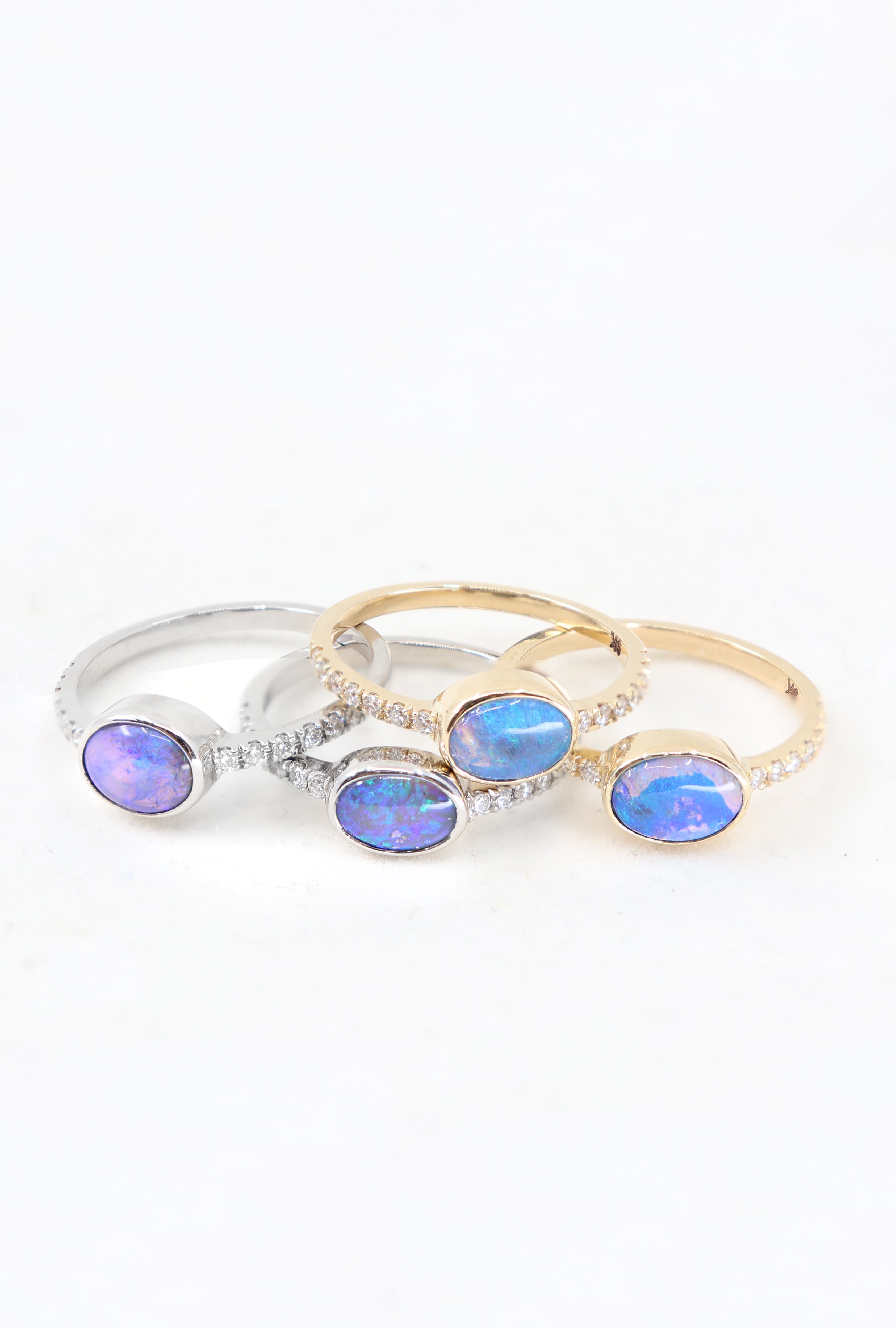 Exquisite White Gold Coober Pedy Black Opal & Diamond Ring for Women | Elegant Jewelry Gift for Anniversary, Engagement & Special Occasions