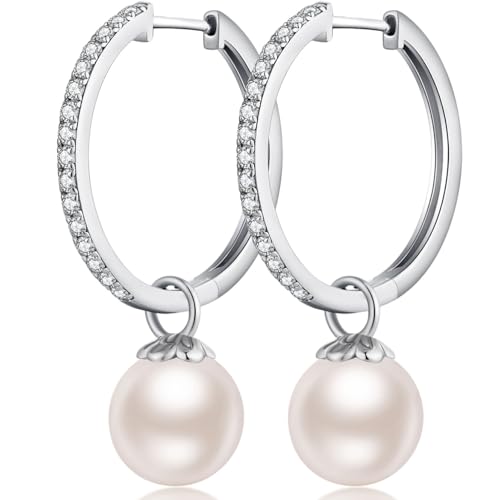 D1-hoop earrings with swarovski pearl 23mm