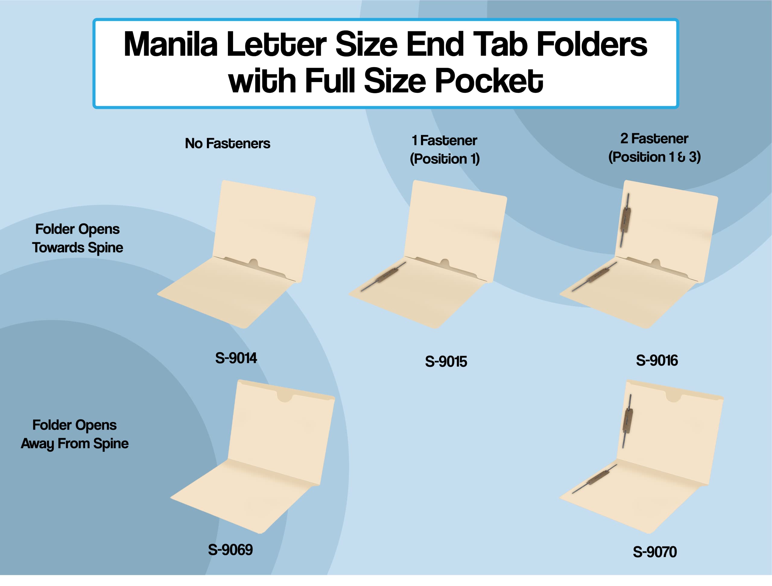 Durable Manila Pocket File Folders - Letter Size End Tab with Full Inside Pocket & 2