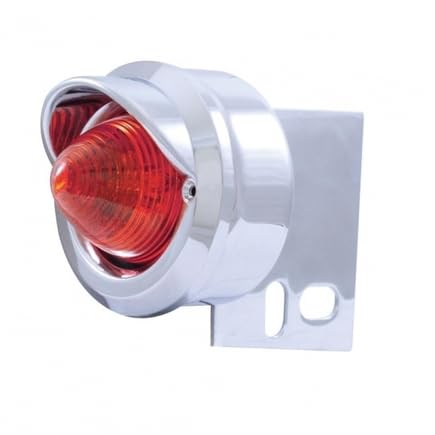United Pacific 10985 9 LED Beehive Mud Flap Hanger End Light with Visor - Red LED & Red Lens for Trucks & Trailers - Heavy Duty Safety Lighting for Night Driving & Off-Road Use