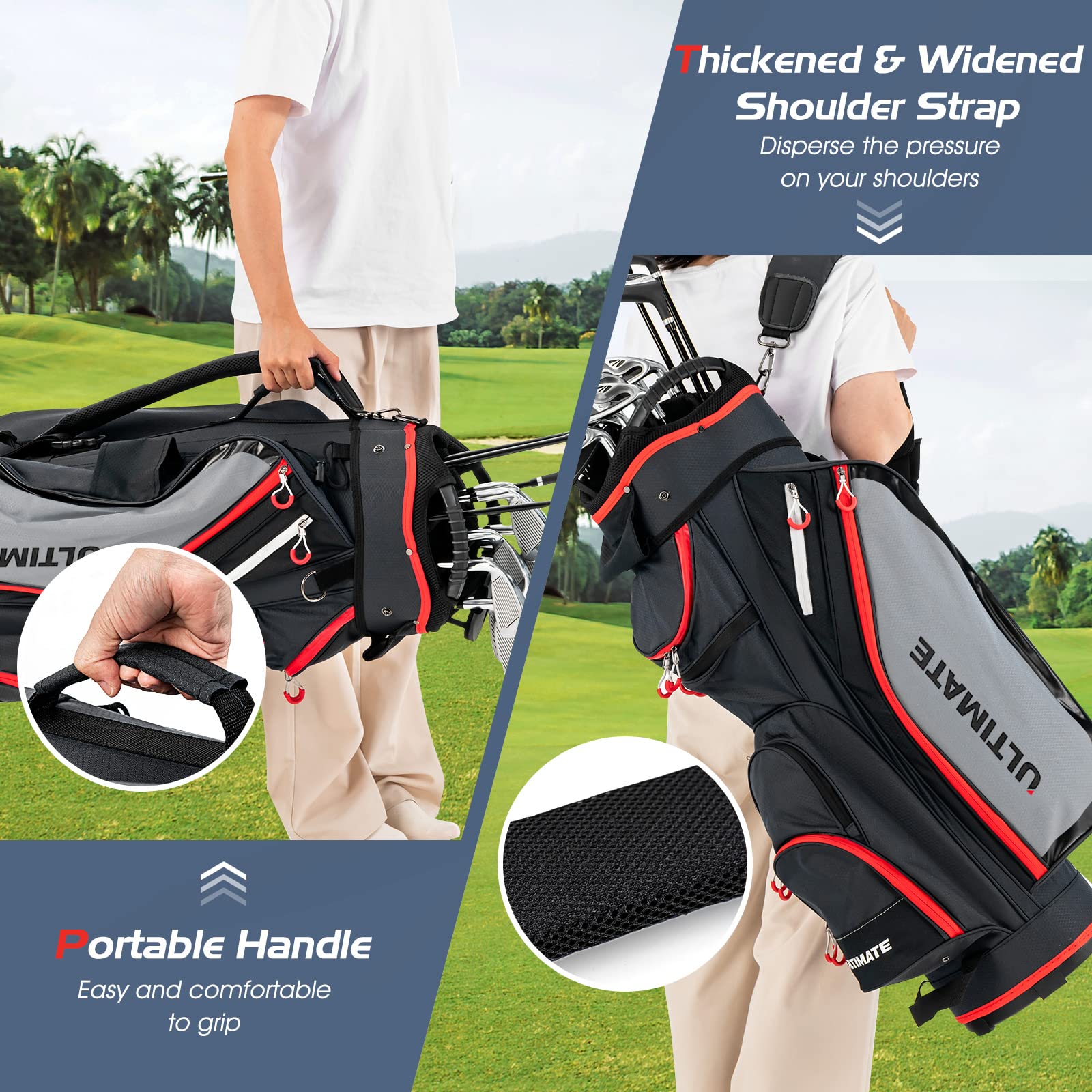 Tangkula Premium Golf Cart Bag - Lightweight, Durable & Water-Resistant for Golf Enthusiasts | Perfect for Golf Courses, Driving Ranges & Tournaments