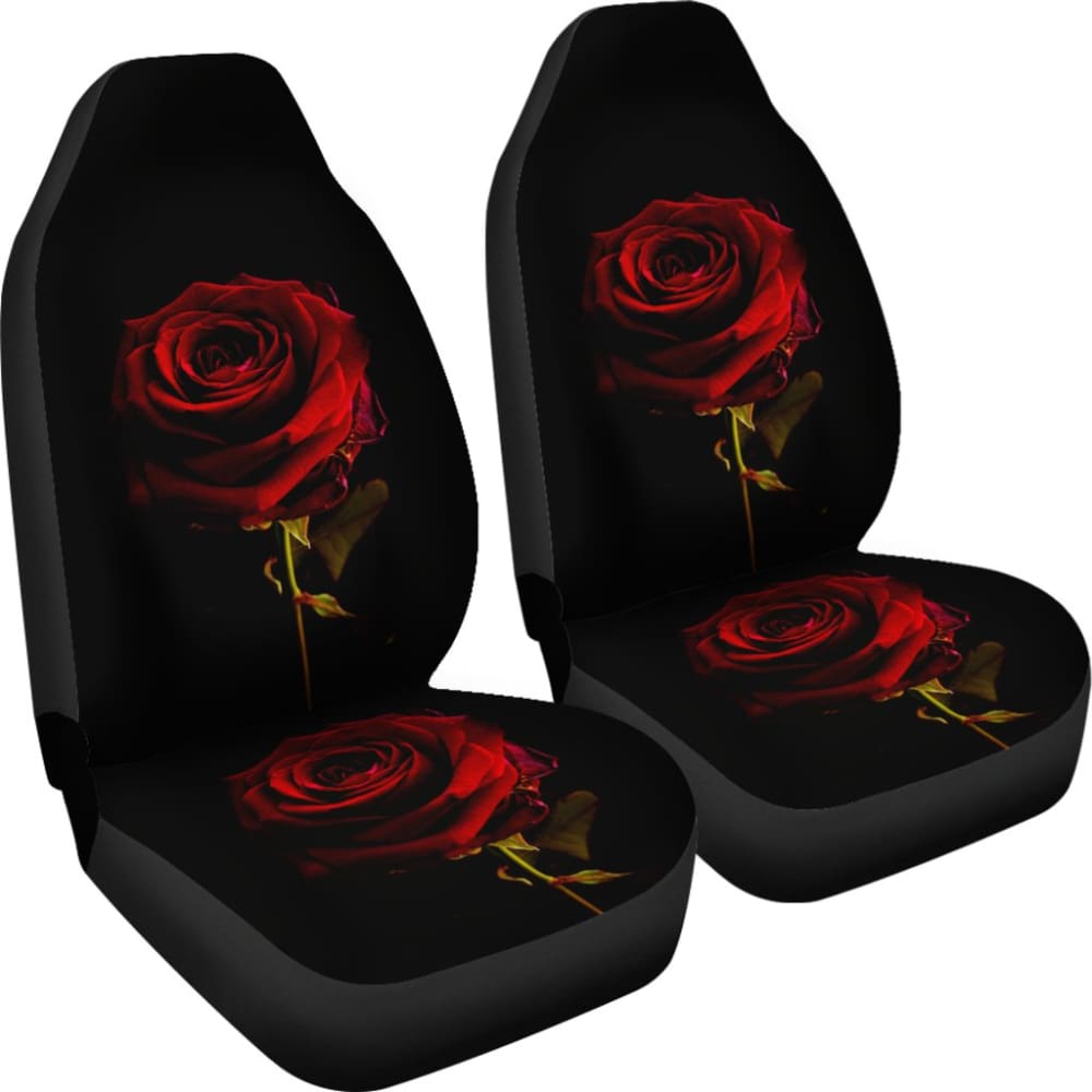 Premium Black & Red Rose Floral Car Seat Covers - Universal Fit for Cars, Trucks & SUVs - Soft Comfort & Stylish Protection for Daily Commute & Road Trips