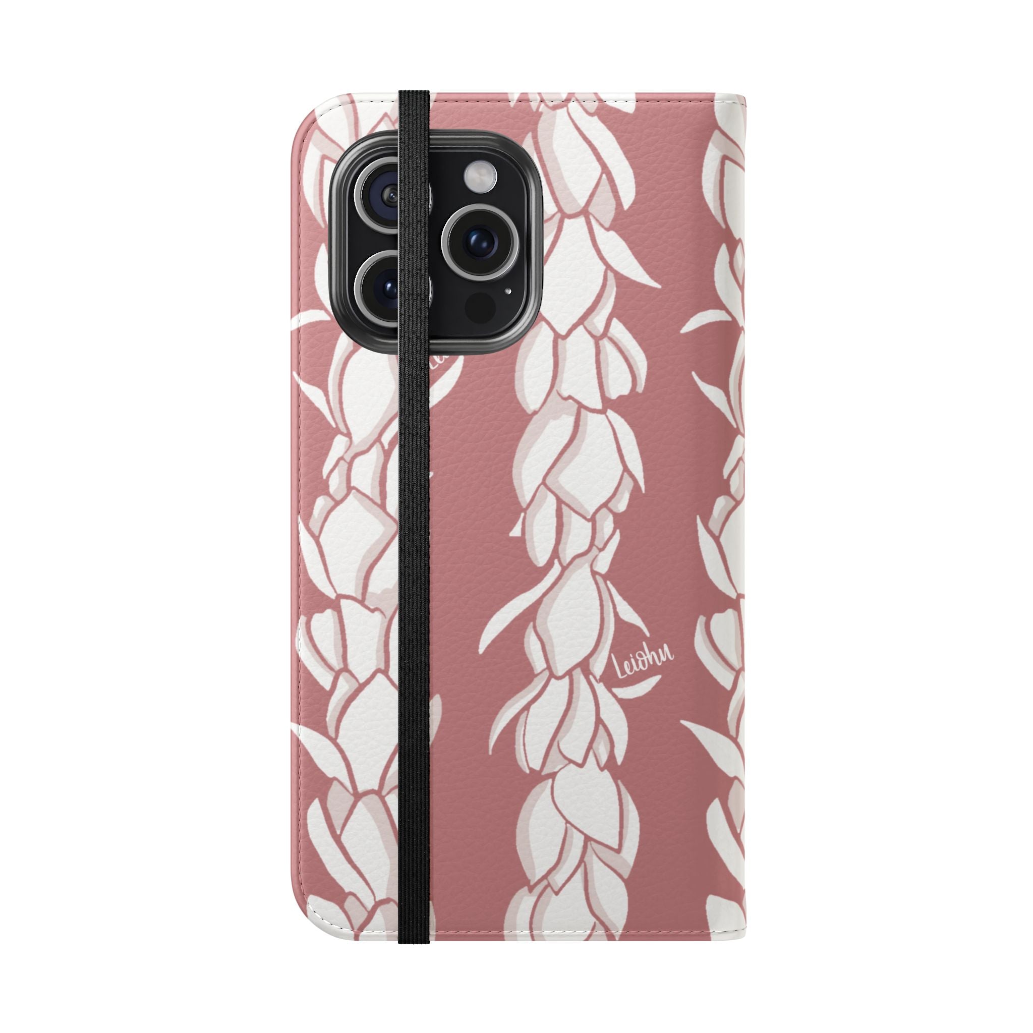 Pikake Lei Folio Case - Premium Hawaiian Flower Design Phone Cover for iPhone & Samsung | Perfect for Travel, Luau Parties & Hawaiian Themed Events