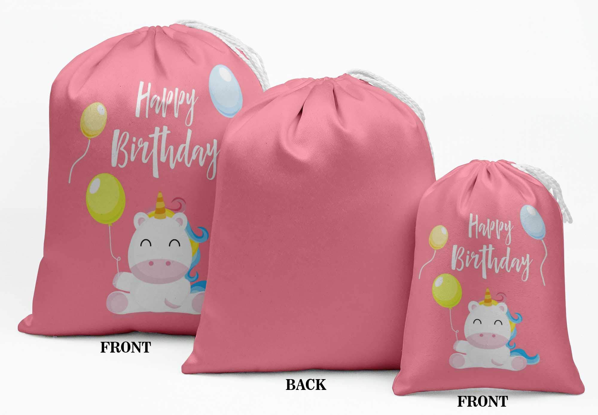 Pink Unicorn Party Favor Bags - 15pcs Birthday Gift Pouches for Girls, Baby Shower & Kids Celebration Supplies | Perfect for Birthday Party Decorations, Goodie Bags, and Party Favors