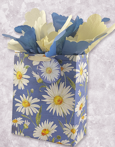 Farmhouse Daisies Gift Bags - Elegant Floral Gift Bags for Weddings, Baby Showers & Party Favors - Perfect for Garden Themed Events & Special Occasions
