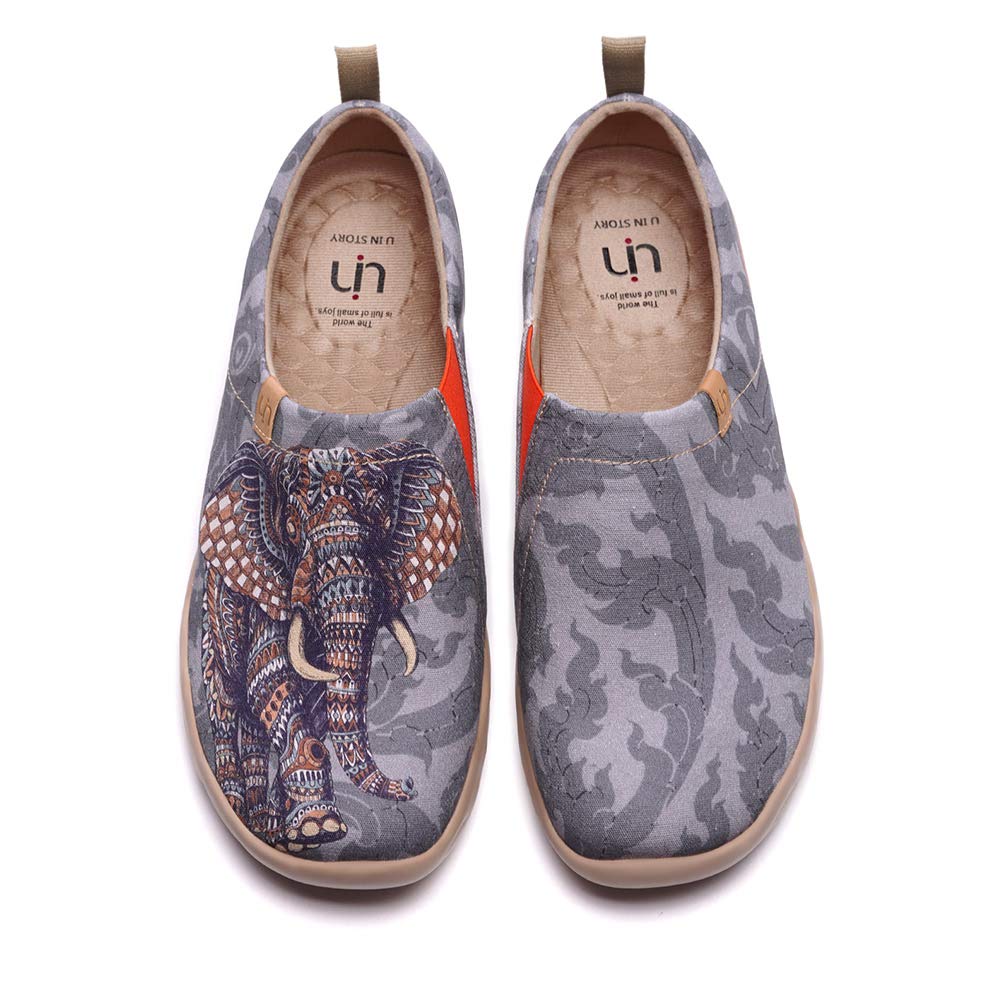 UIN Men's Slip-On Canvas Loafers - Lightweight Comfortable Walking Shoes for Travel & Casual Wear - Air Painted Fashion Sneakers with Splatter Graffiti Design - Perfect for Daily Commute, Weekend Outings & City Exploration