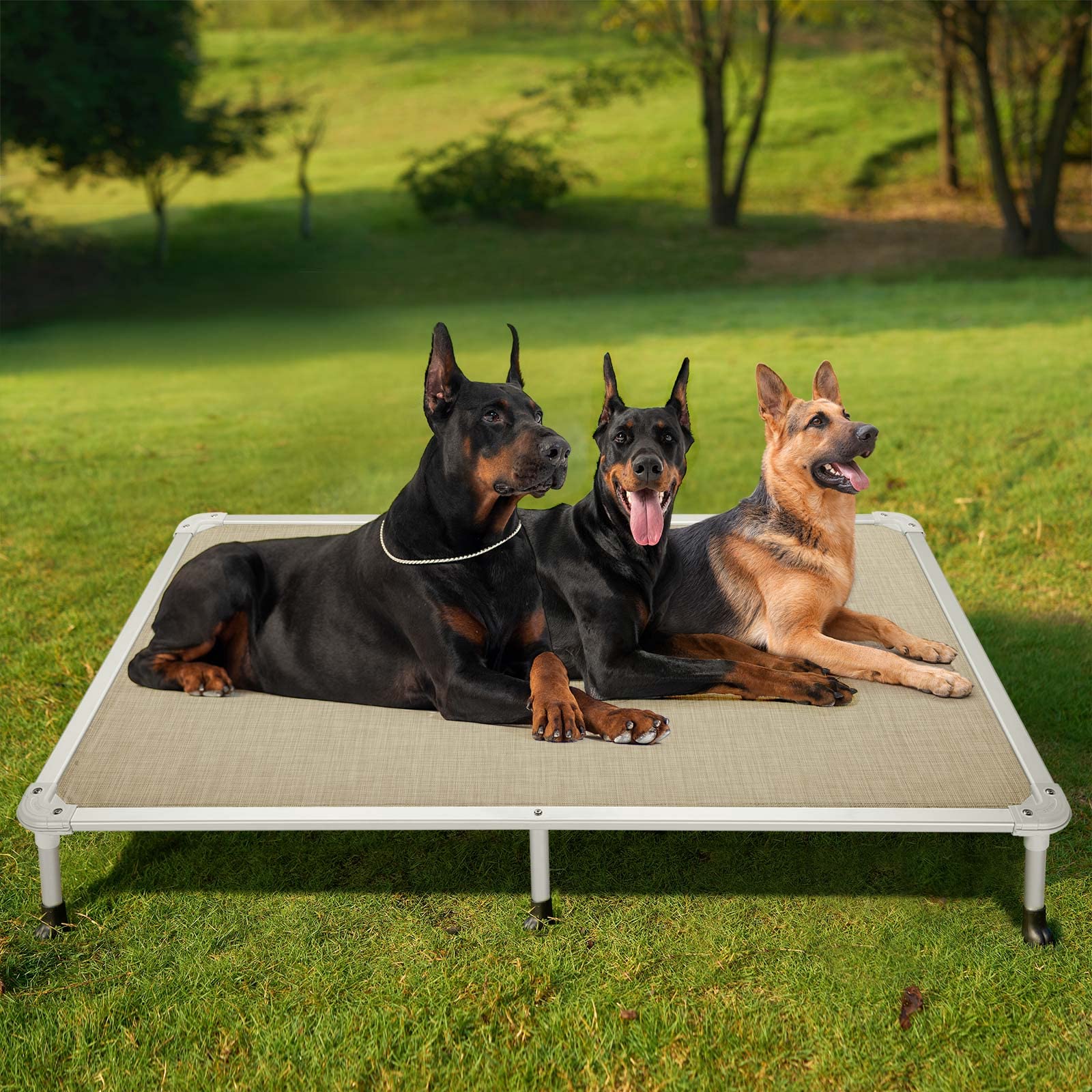 Veehoo Chew Proof Cooling Dog Bed - Durable Raised Pet Cot for Indoor/Outdoor Use