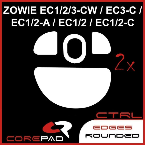 Corepad Skatez CTRL Mouse Feet for Zowie EC1 CW / EC2 CW / EC3 CW - Ultra Smooth Gliding Gaming Mouse Skates - Perfect for FPS, MOBA & Esports Gaming