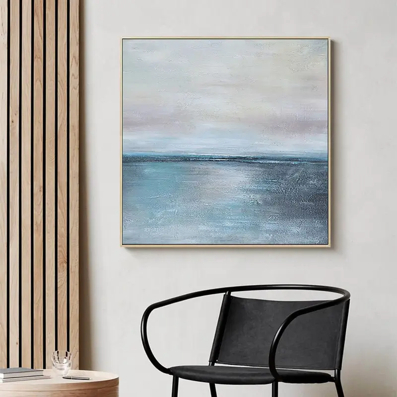 Ocean and Sky Painting #OS002 - Stunning Handmade Wall Art for Home & Office Decor - Perfect for Living Room, Bedroom, or Gift